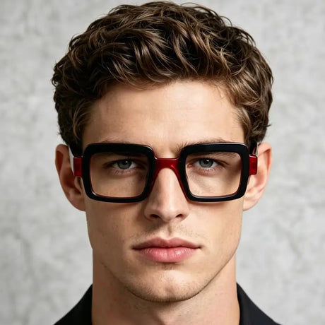 Unisex retro square acetate optical eyeglasses frame full rim design