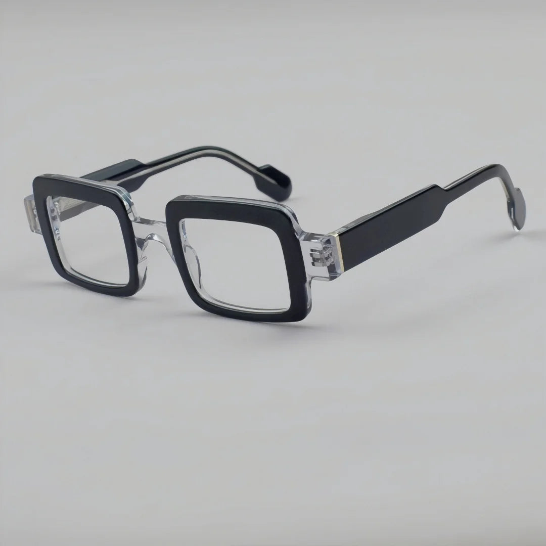 Unisex retro square acetate optical eyeglasses frame full rim design