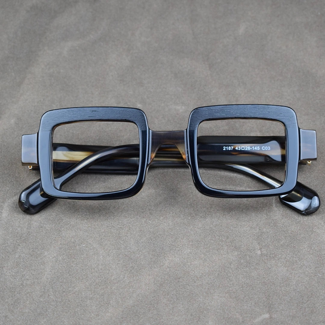 Unisex retro square acetate optical eyeglasses frame full rim design