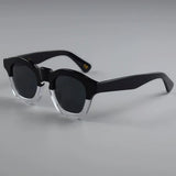 Retro square frame sunglasses with polarized UV400 lenses for men and women