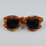 Retro square frame sunglasses with polarized UV400 lenses for men and women