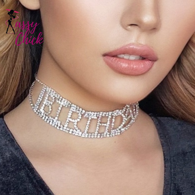 Rhinestone Letter Choker Sassy Chick