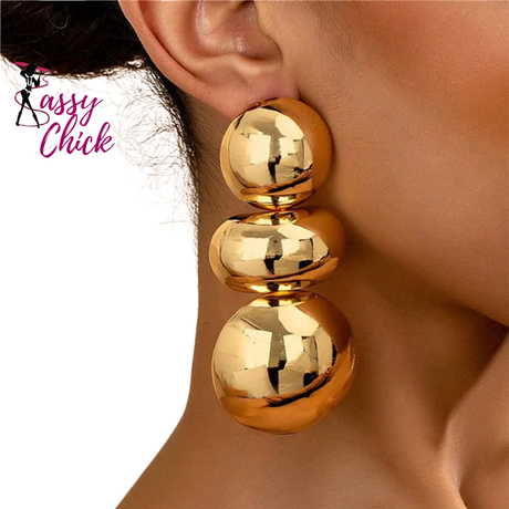 Round Exaggerated Geometric Earrings Sassy Chick