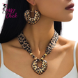 Silk Leopard Heart-Shaped Pendant Scarf Necklace Sassy Chick