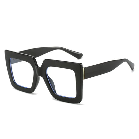 Simple Classic Square Plain Glasses Black