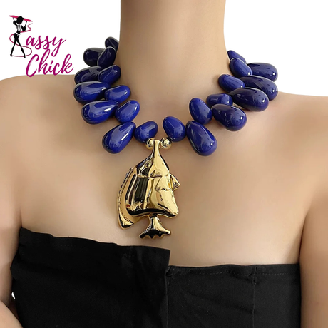 Small Fish Pendant Beaded Necklace Sassy Chick 