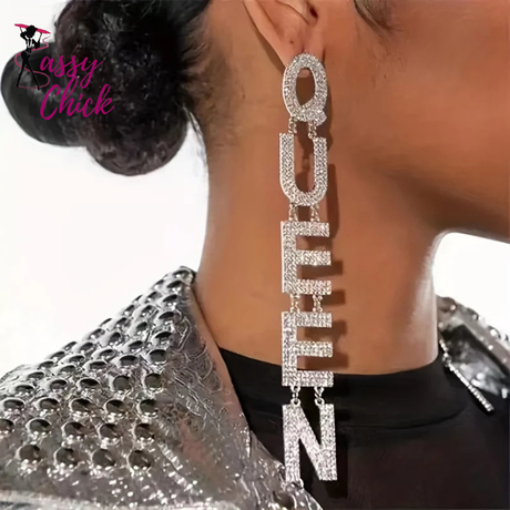 Sparkling Rhinestone Crystal Long Pendant Earrings Sassy Chick