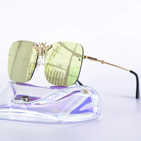 Square metal retro sunglasses with UV400 protection and luxury-inspired frame for women.