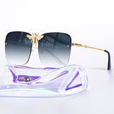 Square metal retro sunglasses with UV400 protection and luxury-inspired frame for women.