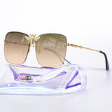 Square metal retro sunglasses with UV400 protection and luxury-inspired frame for women.