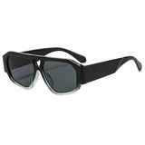 Women’s vintage square sunglasses with double beam frame, black gradient lens, and UV400 outdoor fashion eyewear.