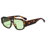 Women’s vintage square sunglasses with double beam frame, black gradient lens, and UV400 outdoor fashion eyewear.