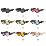 Women’s vintage square sunglasses with double beam frame, black gradient lens, and UV400 outdoor fashion eyewear.