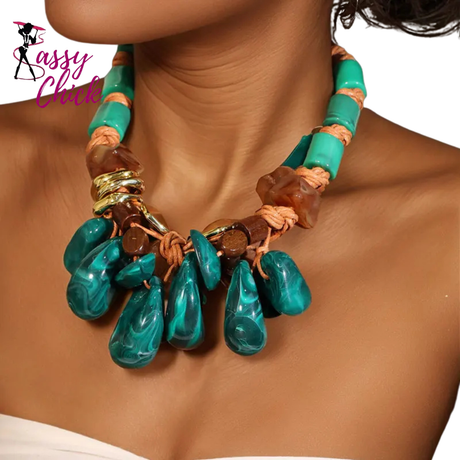 Statement Retro Ethnic Style Laminated Beads Necklace Sassy Chick