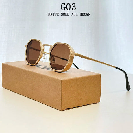 Steampunk square sunglasses for men vintage fashion glasses