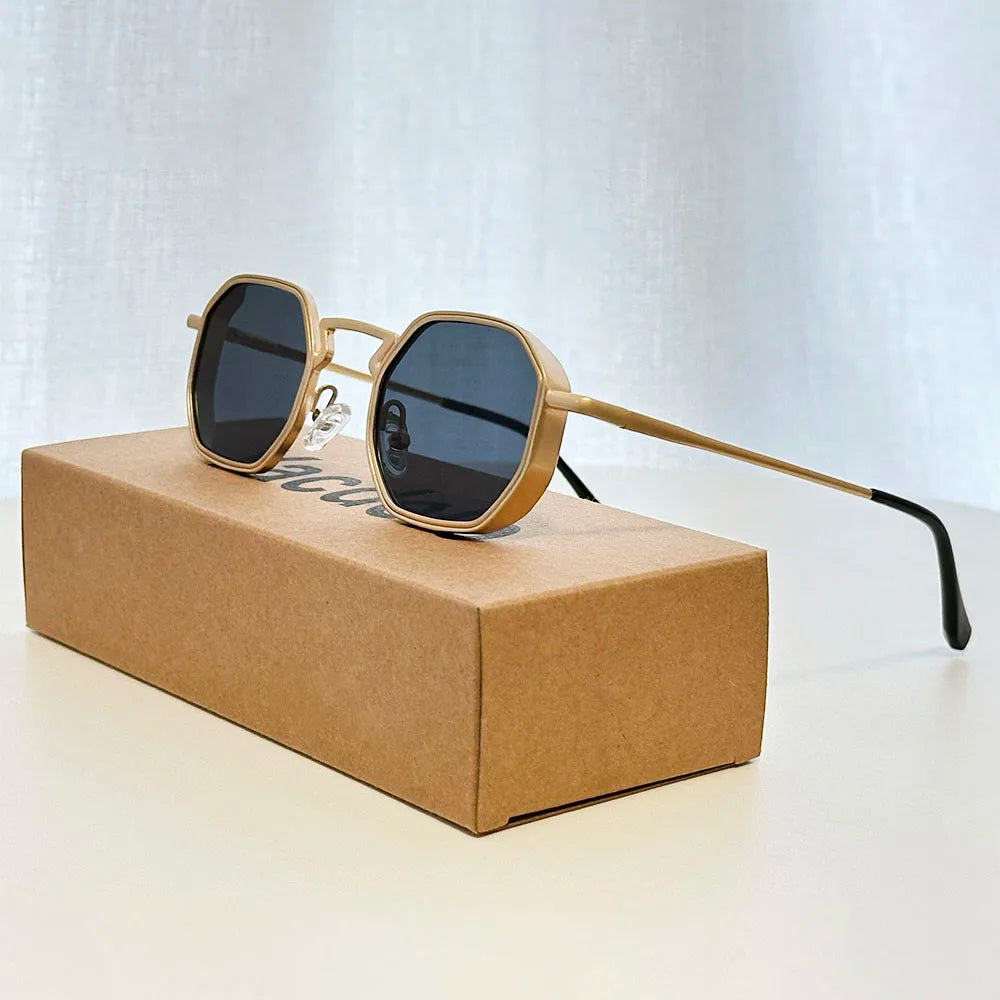 Steampunk square sunglasses for men vintage fashion glasses