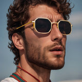 Steampunk square sunglasses for men vintage fashion glasses