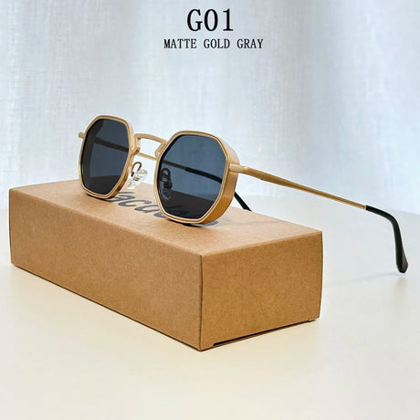 Steampunk square sunglasses for men vintage fashion glasses