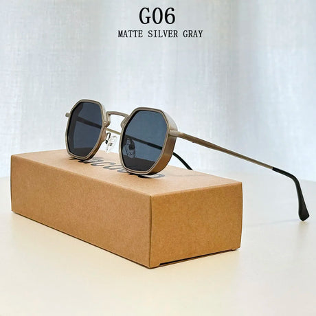 Steampunk square sunglasses for men vintage fashion glasses