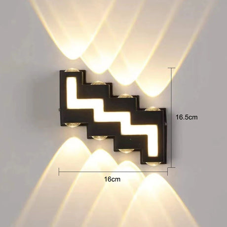 IP65 waterproof LED wall lamp for indoor and outdoor use, mounted on wall