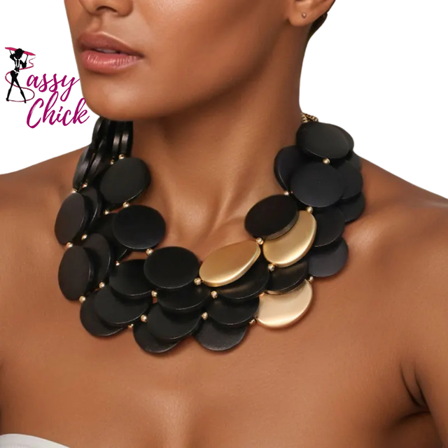 Trendy Statement Wood Beads Handmade Necklace Sassy Chick