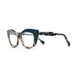 Women’s vintage multicolor cat eye glasses with acetate frame and clear lenses