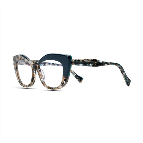 Women’s vintage multicolor cat eye glasses with acetate frame and clear lenses