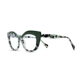 Women’s vintage multicolor cat eye glasses with acetate frame and clear lenses