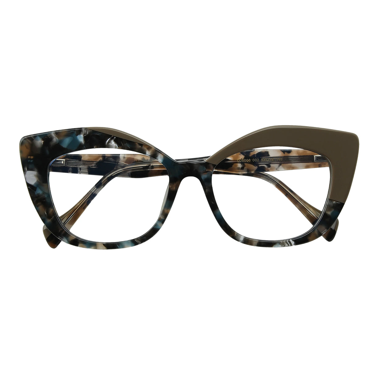 Women’s vintage multicolor cat eye glasses with acetate frame and clear lenses