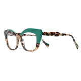 Women’s vintage multicolor cat eye glasses with acetate frame and clear lenses