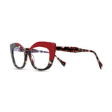 Women’s vintage multicolor cat eye glasses with acetate frame and clear lenses