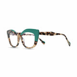 Women’s vintage multicolor cat eye glasses with acetate frame and clear lenses