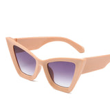 Vintage cat-eye sunglasses with square frame design for women, retro fashion eyewear for outdoor and everyday style.