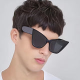 Vintage cat-eye sunglasses with square frame design for women, retro fashion eyewear for outdoor and everyday style.