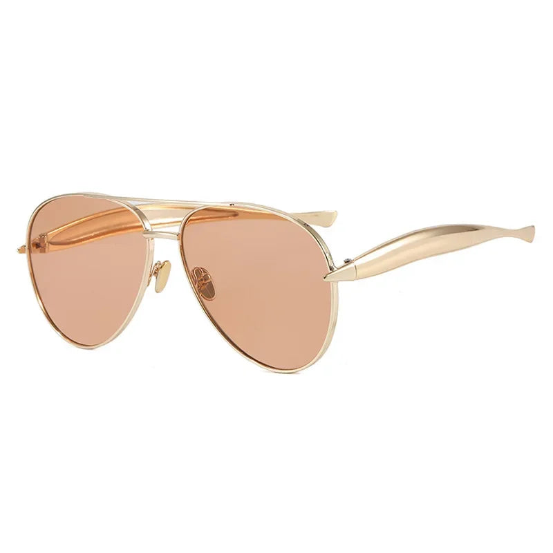 Vintage metal pilot sunglasses with UV400 lenses for men and women