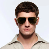 Vintage metal pilot sunglasses with UV400 lenses for men and women