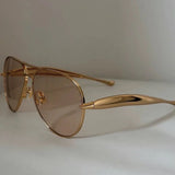 Vintage metal pilot sunglasses with UV400 lenses for men and women
