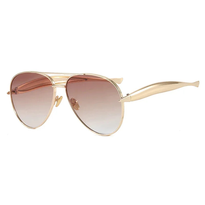 Vintage metal pilot sunglasses with UV400 lenses for men and women