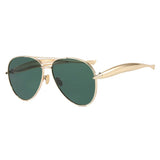 Vintage metal pilot sunglasses with UV400 lenses for men and women