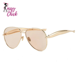 Vintage metal pilot sunglasses with UV400 lenses for men and women