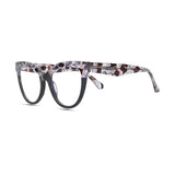 Women’s vintage tortoiseshell cat eye optical glasses with acetate frame and metal hinges