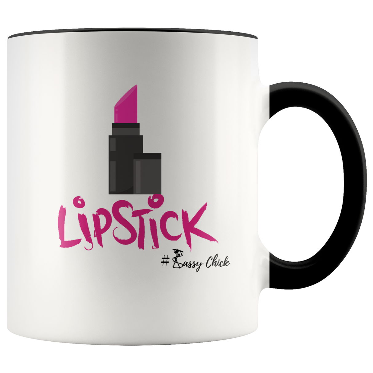 Mug Lipstick Ceramic Accent Mug - Black | Shop Sassy Chick