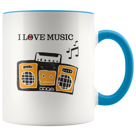 Mug I Love Music Ceramic Accent Mug - Blue | Shop Sassy Chick