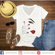 Red Nail Lips V-Neck - Shop Sassy Chick 