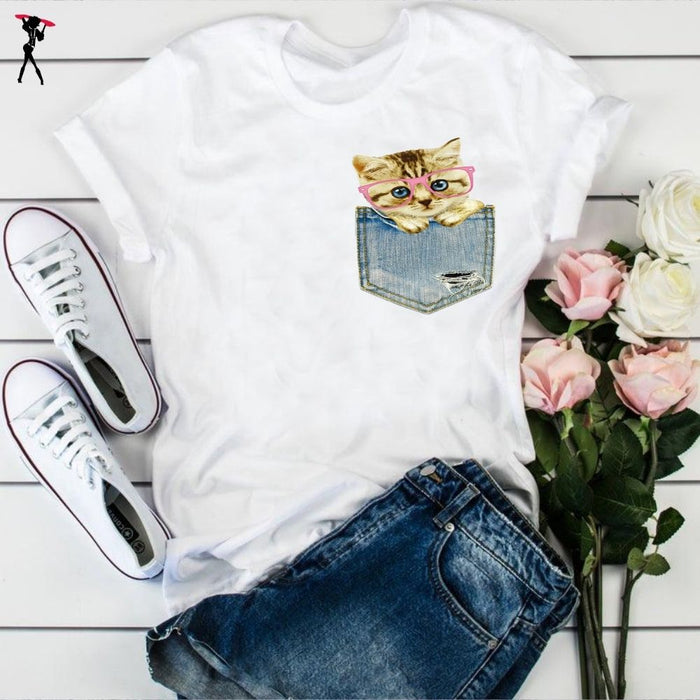 Pocket Cat T-Shirt - Shop Sassy Chick 