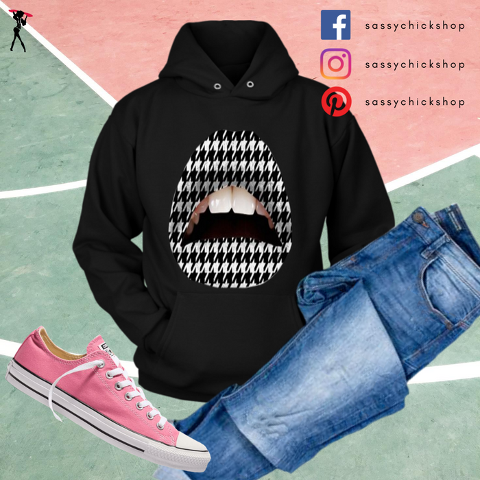 B&W Lips Hoodies