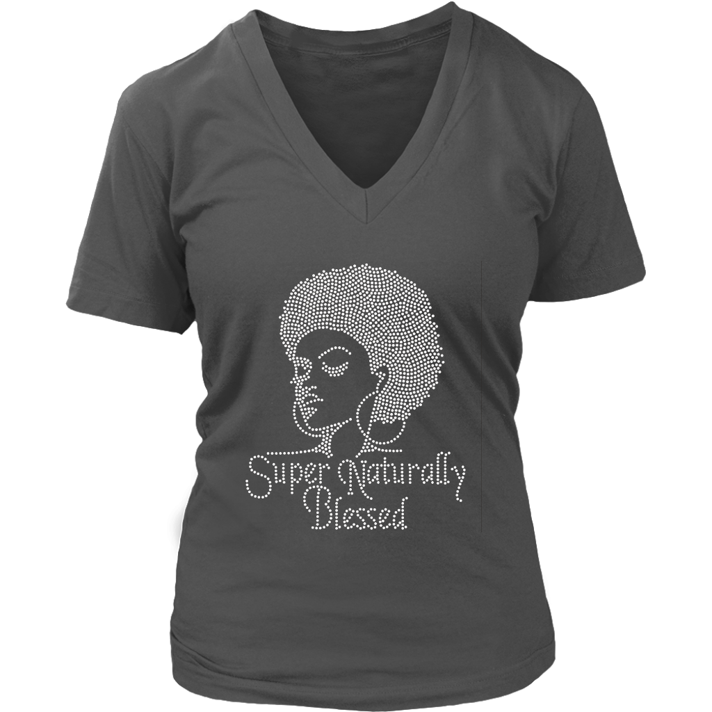 Super Naturally Blessed V- Neck Tee - Heather | Shop Sassy Chick