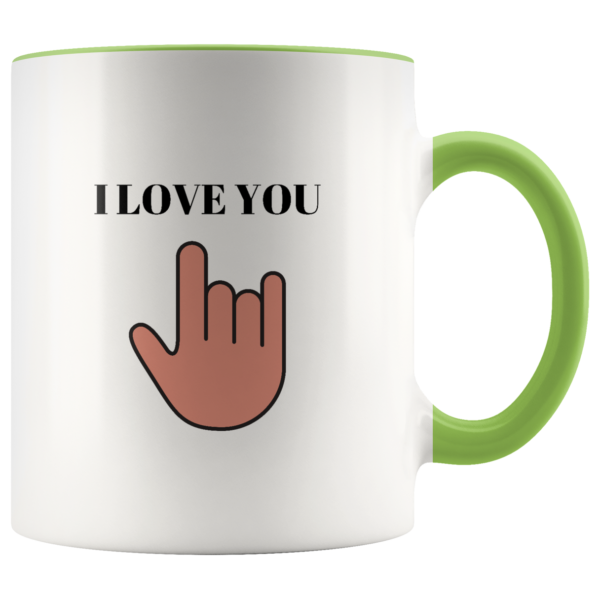 I Love You Mug Ceramic Accent Mug - Green | Shop Sassy Chick
