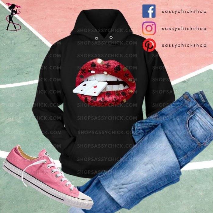 Card Lips Hoodies - Shop Sassy Chick 