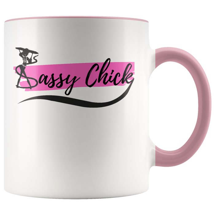 Ceramic White Sassy Chick Mug - Pink | Shop Sassy Chick